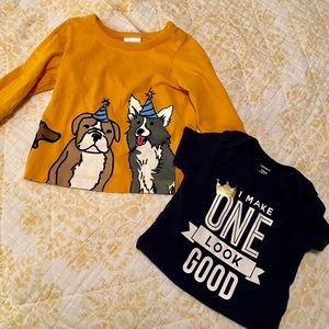Bundle of 2 Baby Boy 1st Birthday Shirts